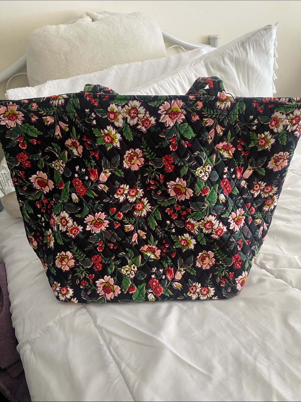 Quilted Floral Tote Bag